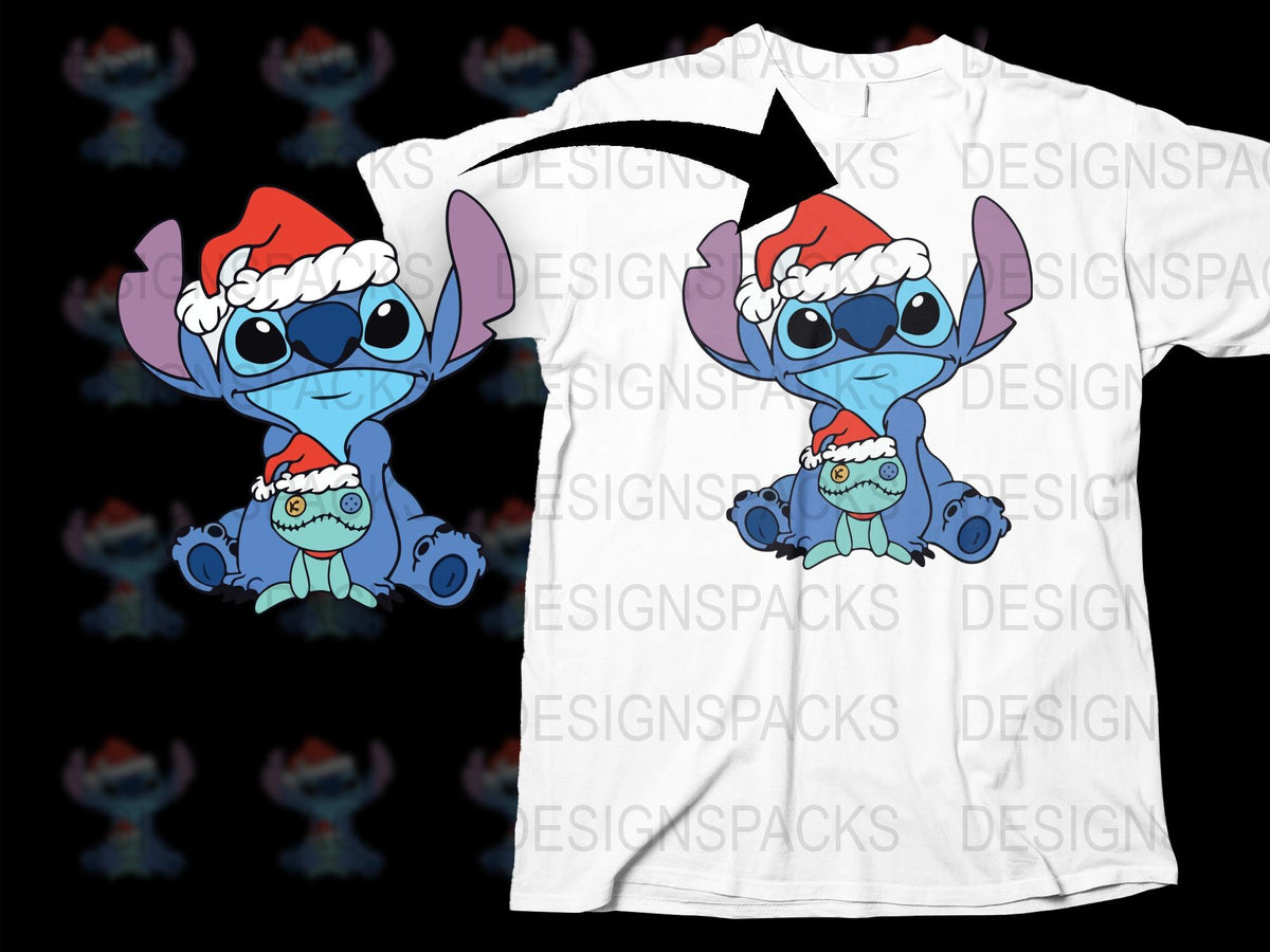 Cute Blue Alien Santa Hat Christmas T-Shirt, Kids Holiday Graphic Tee, Festive Family Clothing