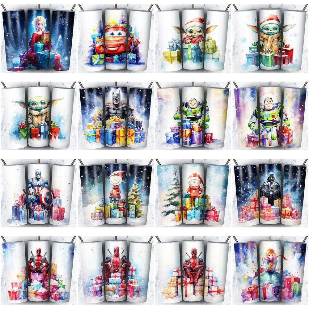 119 Cartoon Gifts Christmas Tumbler Wrap Designs Bundle JPG