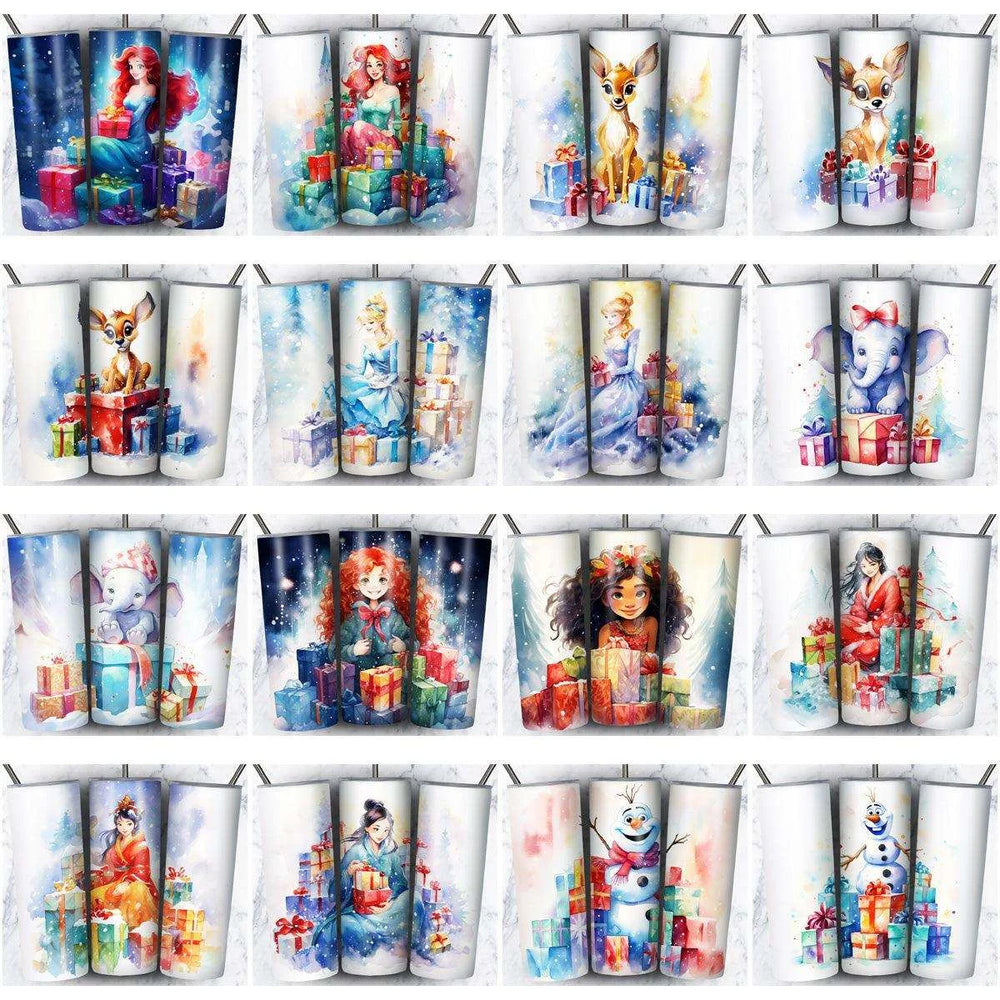 119 Cartoon Gifts Christmas Tumbler Wrap Designs Bundle JPG