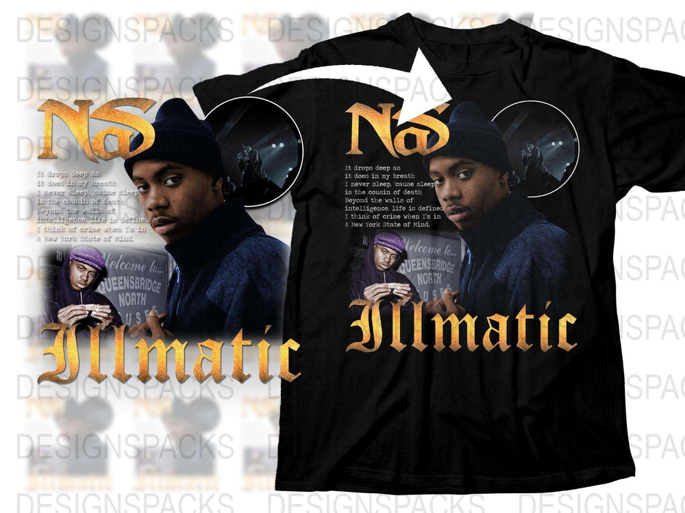 Vintage Nas Illmatic Album Cover T-Shirt, Hip Hop Music Tee, Urban Streetwear, 90s Rap Fashion, Collectible Merchandise