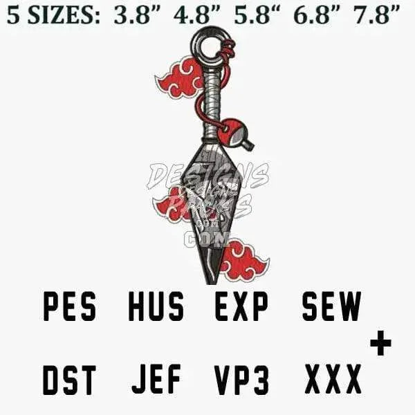 Dagger Anime Embroidery Design