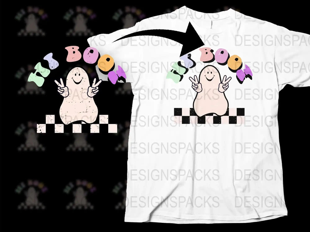 Cute Ghost Boo T-Shirt, Funny Halloween Costume Tee, Spooky Graphic Shirt for Kids and Adults