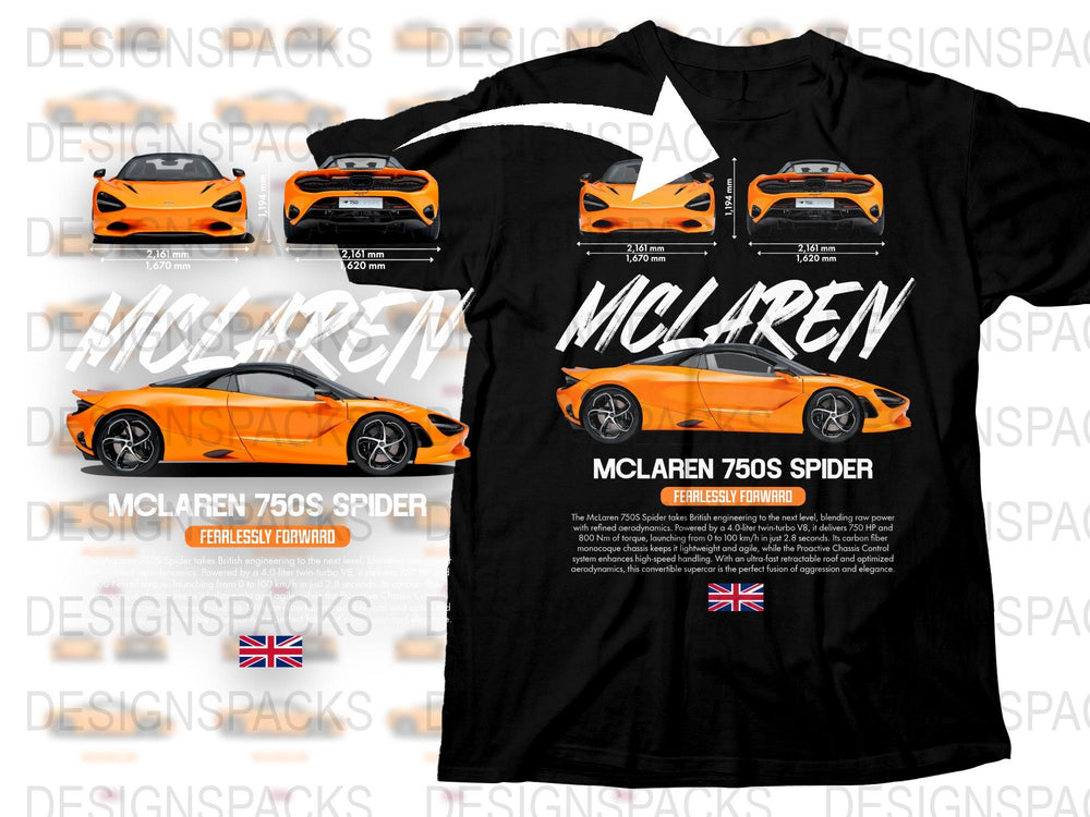 McLaren 765LT Supercar T-Shirt, Orange Sports Car Graphic Tee, Racing Enthusiast Gift, Auto Fan Apparel
