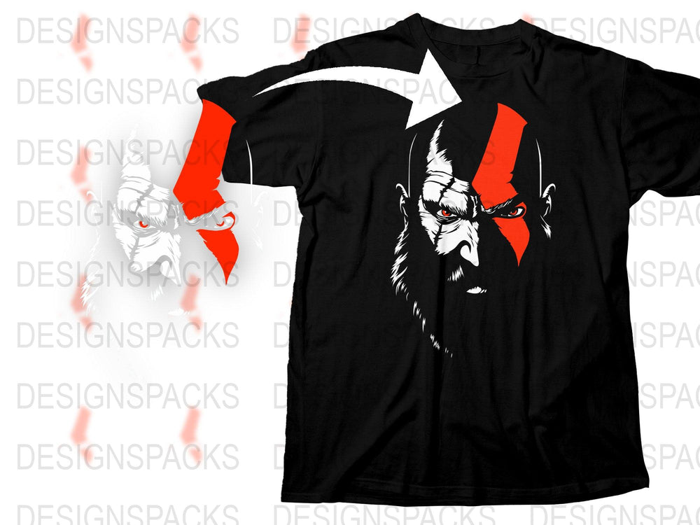 Men's Graphic Tee Black T-Shirt with Red and White Gorilla Design, Modern Streetwear, Urban Fashion, Unique Animal Print Top