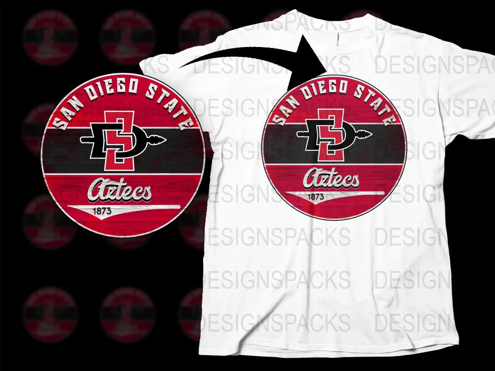 San Diego State Aztecs 1873 Logo T-Shirt, College Team Graphic Tee, Sports Fan Apparel, Red and White Shirt