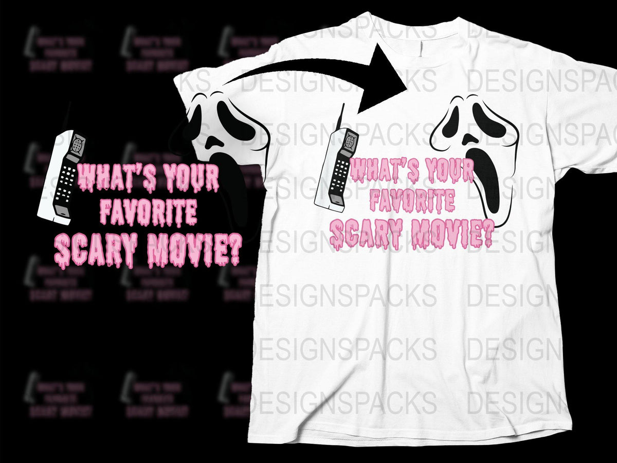 Scary Movie Quote T-Shirt, Ghost Face Graphic, Horror Film Fan Apparel, Unisex White Tee