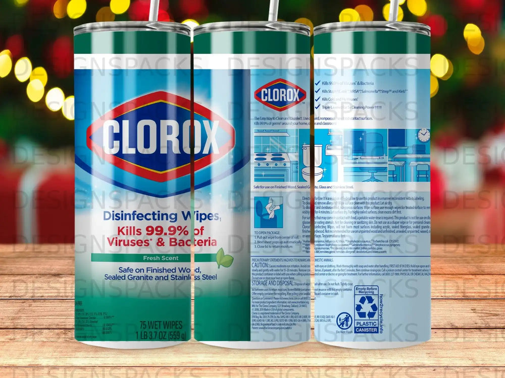 Clorox disinfecting wipes with fresh scent, kills 99.9% of viruses and bacteria.
