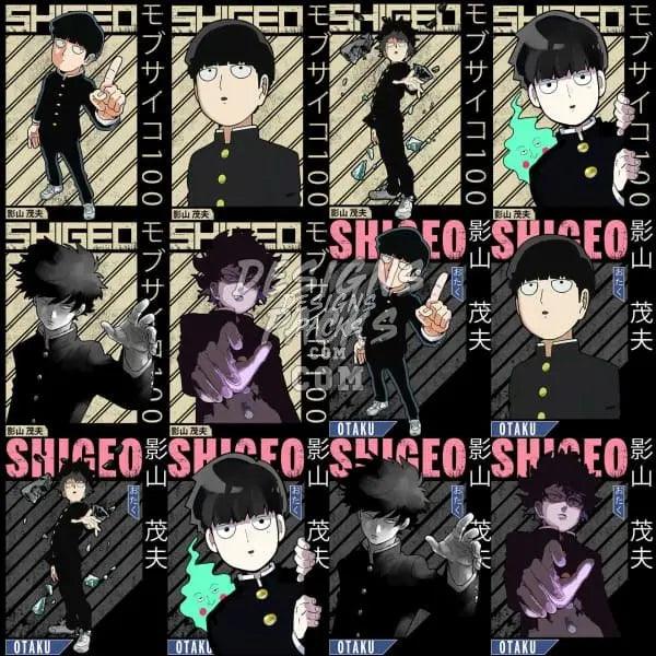 12 Mob Psycho Anime Designs Bundle PNG designspacks