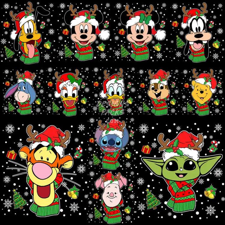 12 Christmas Cartoon Snow V2 Designs Bundle Png