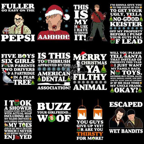 12 Christmas Home Alone Movie Designs Bundle PNG