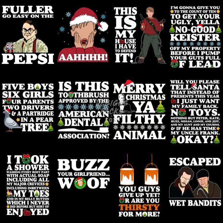 12 Christmas Home Alone Movie Designs Bundle Png