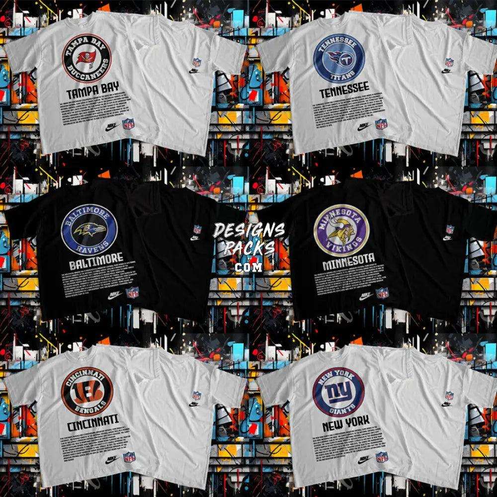 12 Football Street Wear Teams Designs Bundle Png + Psd