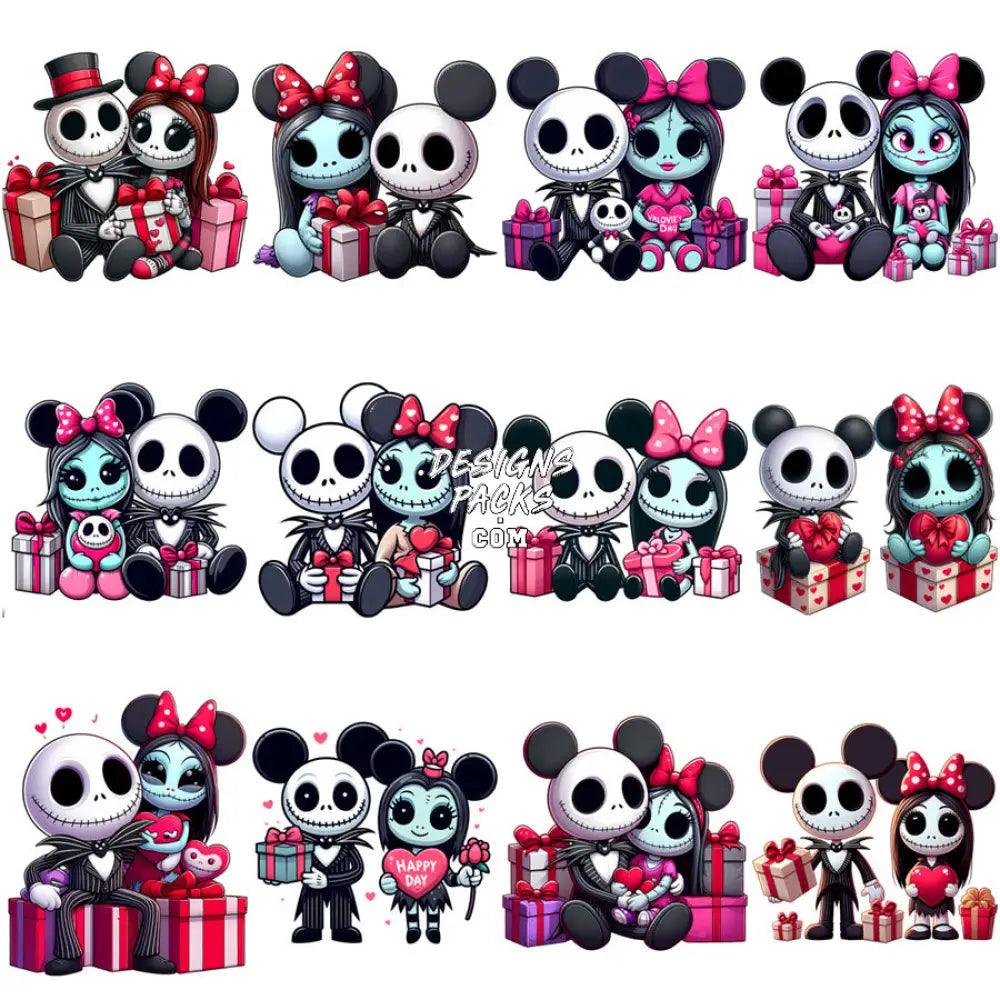 12 Jack And Sally Valentine Gifts Designs Bundle Png