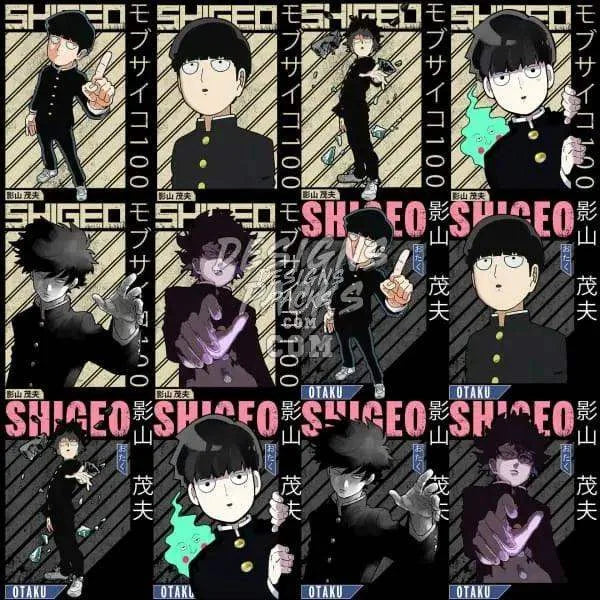 12 Mob Psycho Anime Designs Bundle PNG