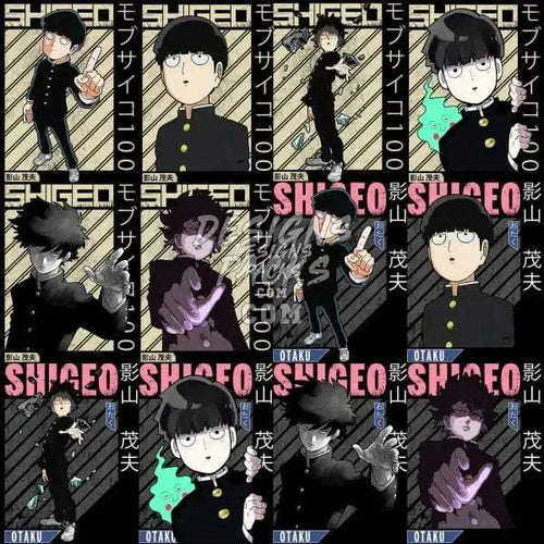 12 Mob Psycho Anime Designs Bundle PNG