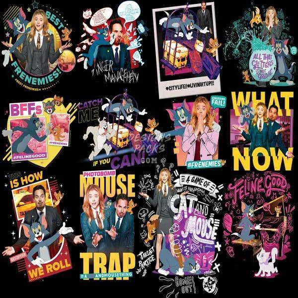 12 Movie Cartoon Designs Bundle PNG