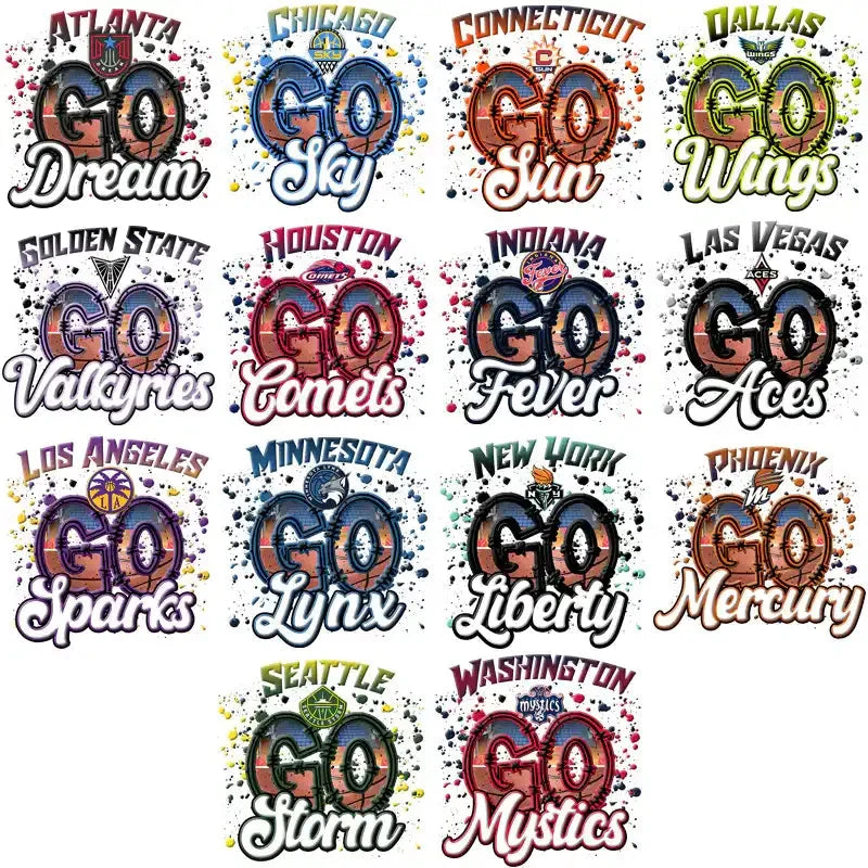 12 Women Basketball Teams GO Team Name Designs Bundle PNG