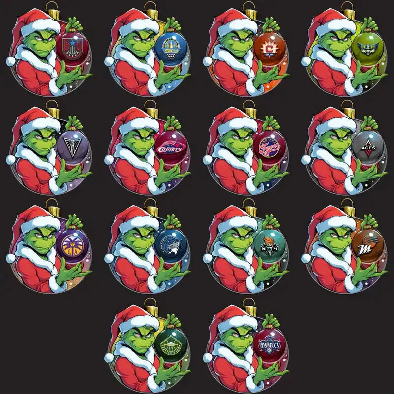 12 Women Basketball Teams Grinch v3 Designs Bundle PNG
