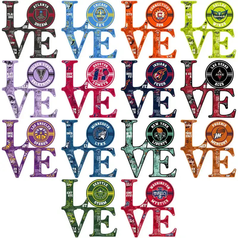 12 Women Basketball Teams LOVE Designs Bundle PNG