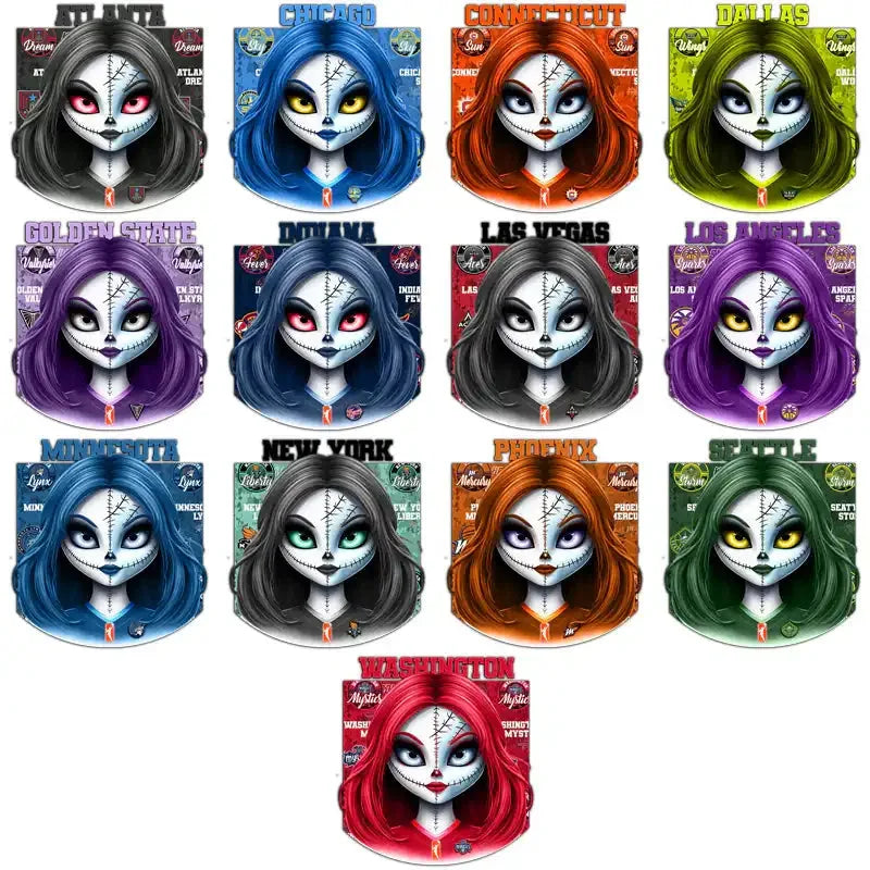 12 Women Basketball Teams Zombie Girl Designs Bundle PNG