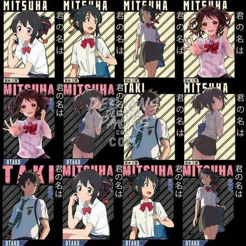 12 Your name Anime Designs Bundle PNG