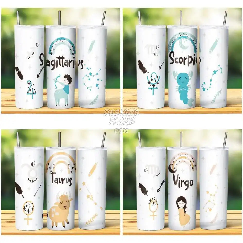 12 Zodiac Cute Tumbler Wrap Bundle Jpg