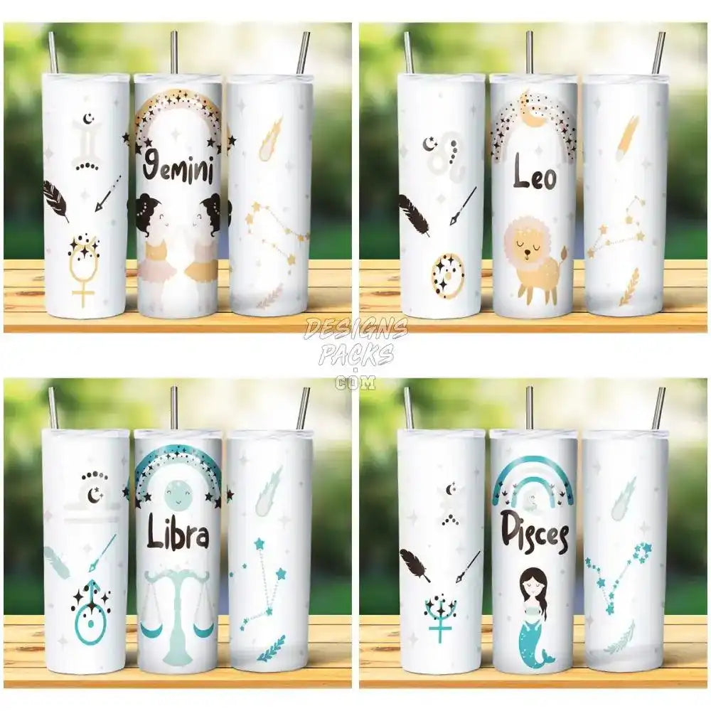 12 Zodiac Cute Tumbler Wrap Bundle Jpg