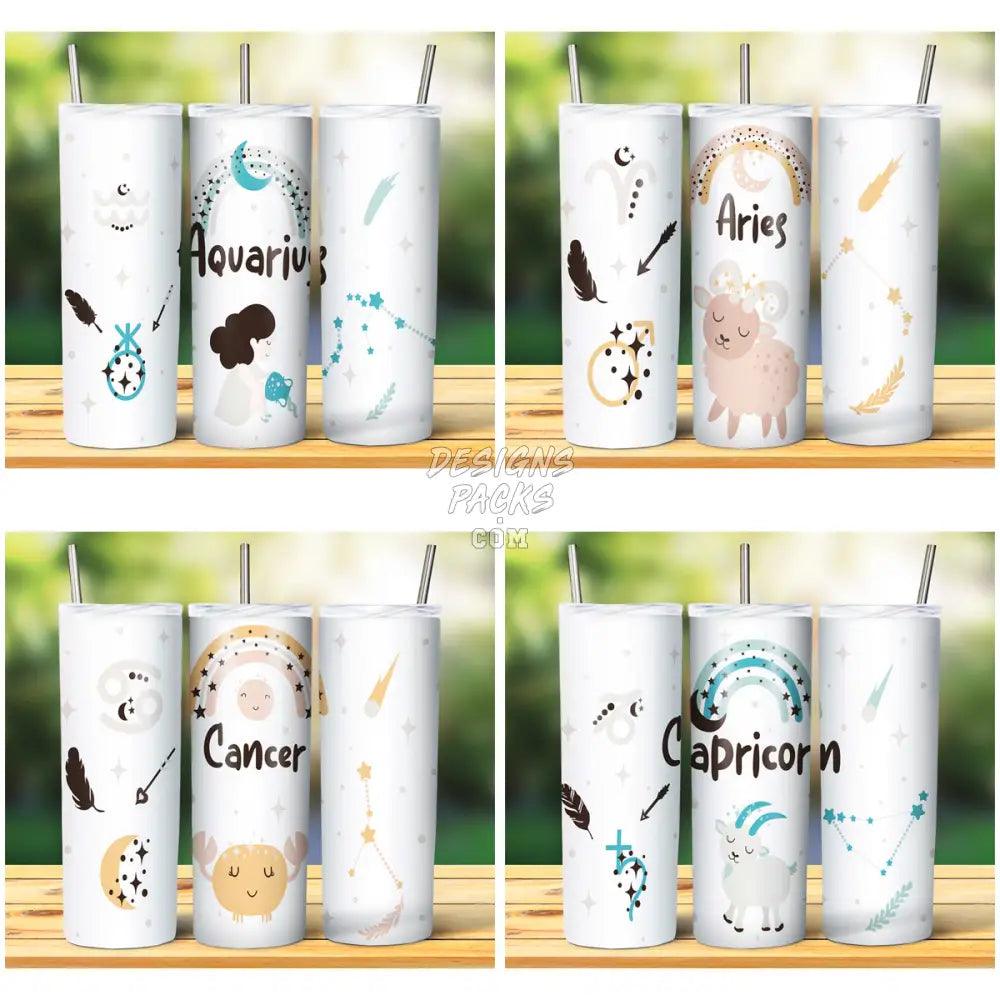 12 Zodiac Cute Tumbler Wrap Bundle Jpg