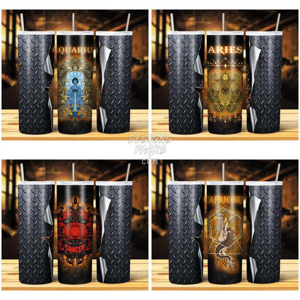 12 Zodiac Metal Tumbler Wrap Bundle Jpg