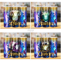 Load image into Gallery viewer, 12 Zodiac Signs Galaxy Tumbler Wrap Bundle Jpg
