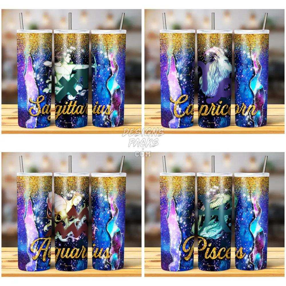 12 Zodiac Signs Galaxy Tumbler Wrap Bundle Jpg