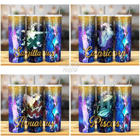 Load image into Gallery viewer, 12 Zodiac Signs Galaxy Tumbler Wrap Bundle Jpg
