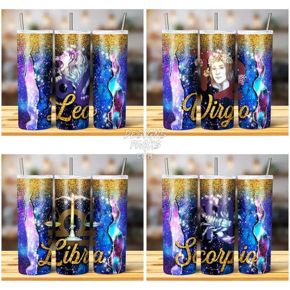 12 Zodiac Signs Galaxy Tumbler Wrap Bundle Jpg