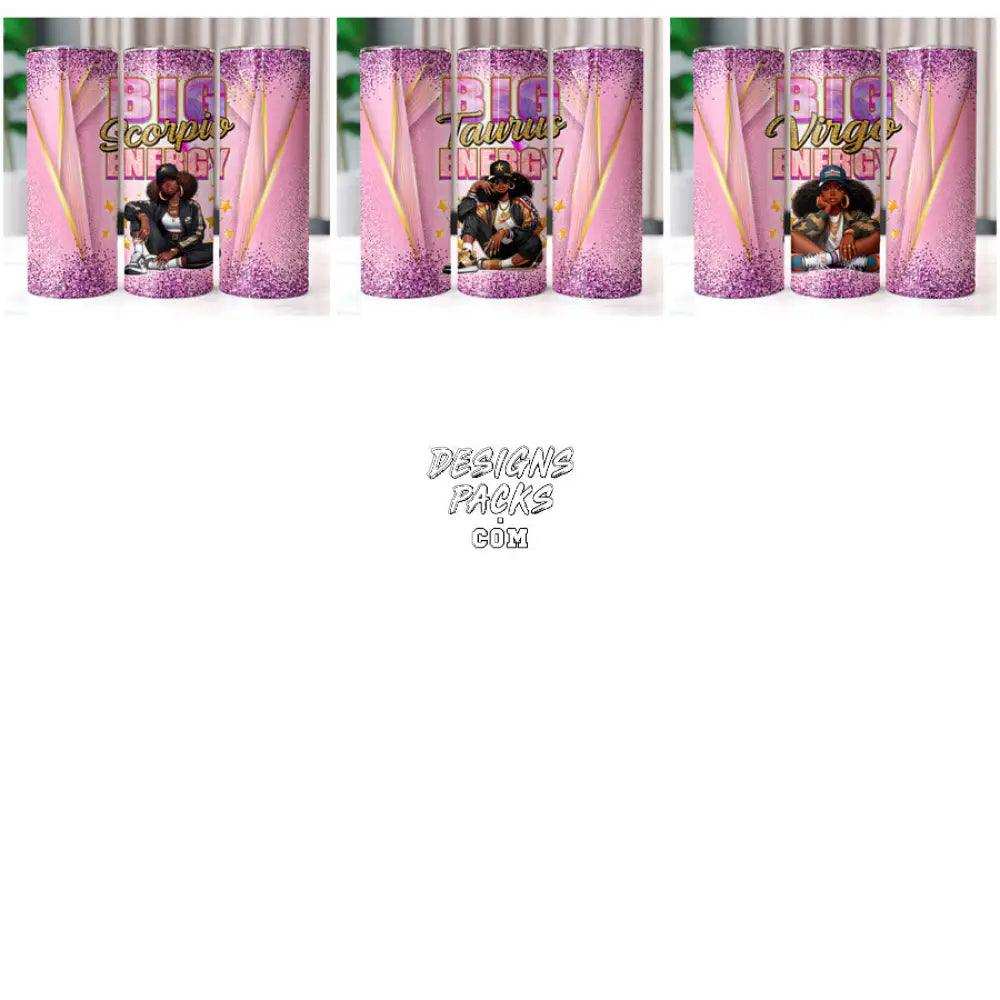 12 Zodiac Signs V3 Cool Black History Girl Free Tumbler Wrap Bundle Jpg