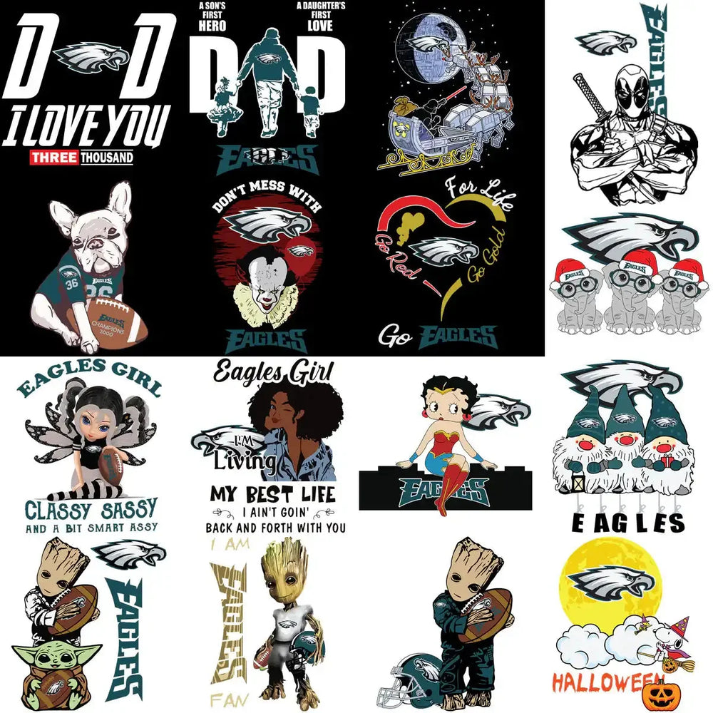 120 Eagles Philadelphia MEGA Football Team Designs Bundle PNG