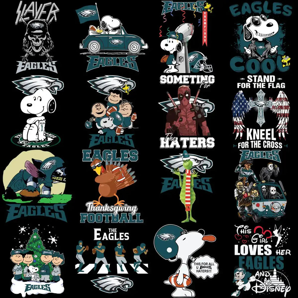 120 Eagles Philadelphia MEGA Football Team Designs Bundle PNG
