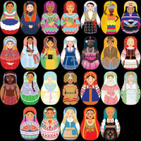 Load image into Gallery viewer, 120 Matryoshka Babushka Dolls World Costumes Designs Bundle PNG
