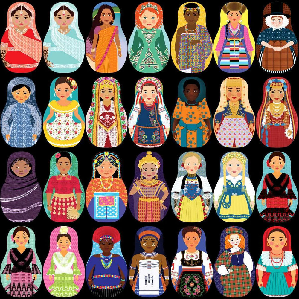 120 Matryoshka Babushka Dolls World Costumes Designs Bundle PNG