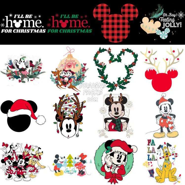 120 Mouse Christmas Cartoon Designs Bundle Png