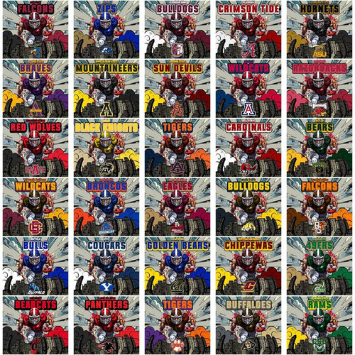 120 NCAA College Sports Comic Cover Foottball Helmet Tumbler Wrap Bundle JPG