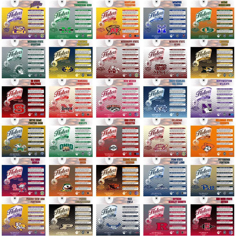 120 NCAA College Sports Hates Be Gone (MBB) Tumbler Wrap Bundle JPG