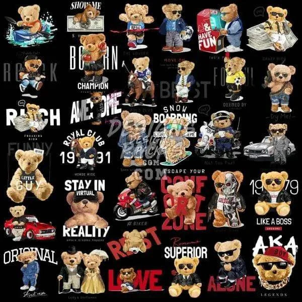 120 Teddy Bear Designs Bundle PNG