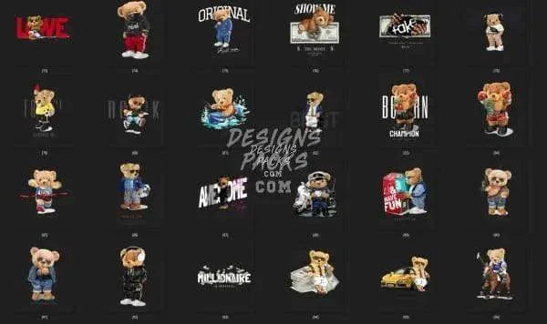 120 Teddy Bear Designs Bundle PNG
