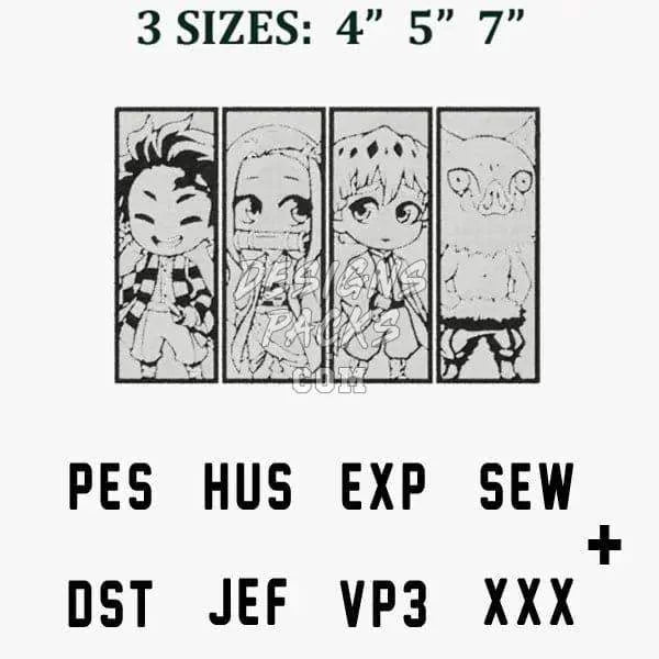 Team Anime Embroidery Design