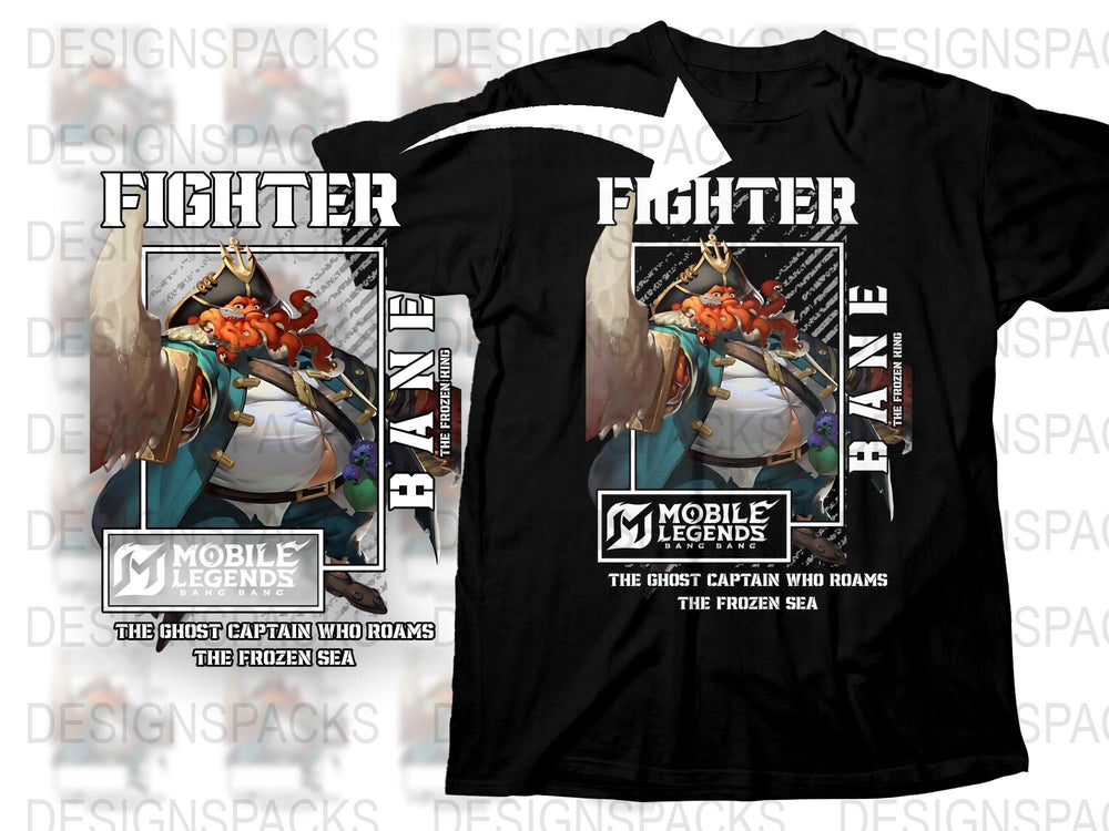 Mobile Legends Fighter T-Shirt, The Ghost Captain, Gaming Tee, Graphic Print Shirt for Gamers