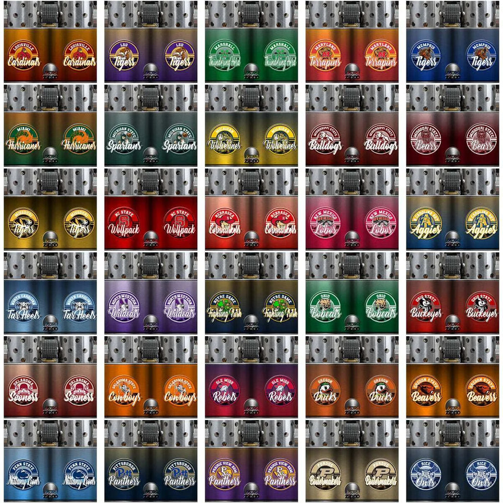 123 NCAA College Sports Zippo Lighter Tumbler Wrap Bundle JPG