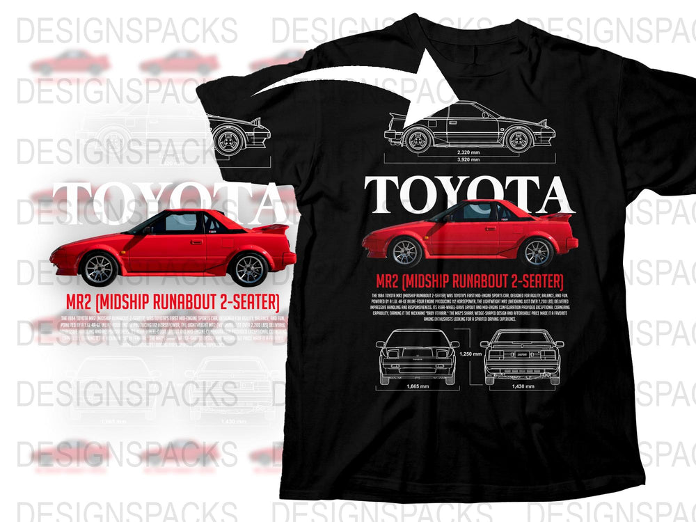 Toyota MR2 Vintage Car T-Shirt, Classic Red Sports Car Tee, Automotive Enthusiast Gift, Collectible Car Shirt Design, Unisex Apparel