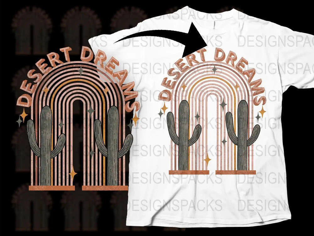 Desert Dreams Cactus Graphic T-Shirt, Trendy Nature Inspired Tee, Unisex Boho Style Top, Gift Idea