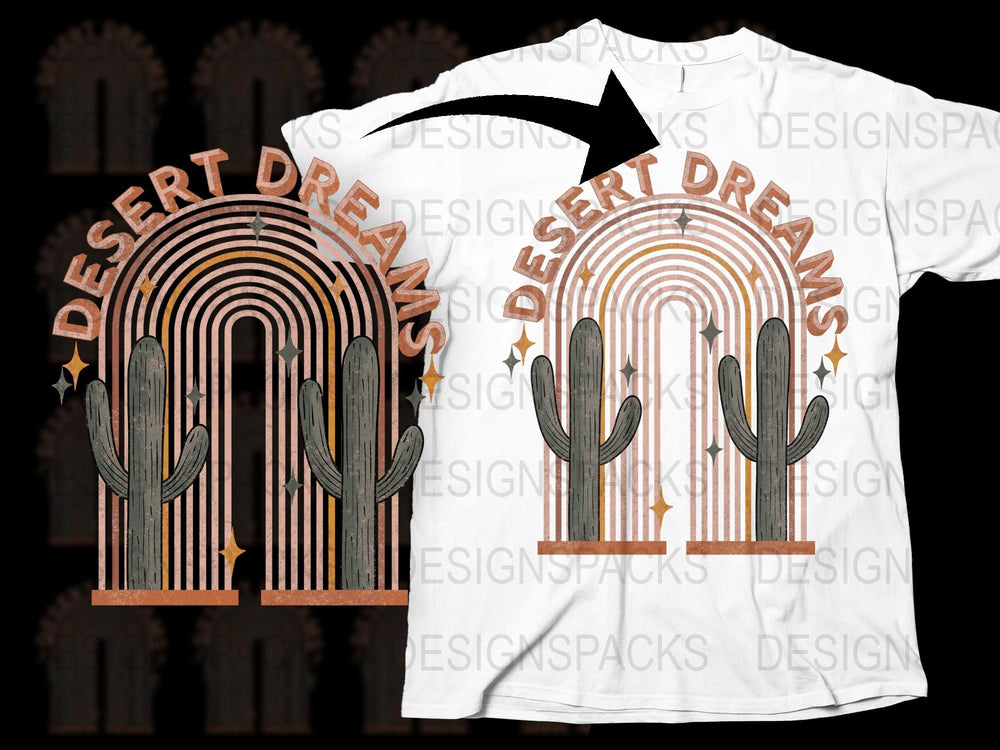 Desert Dreams Cactus Graphic T-Shirt, Trendy Nature Inspired Tee, Unisex Boho Style Top, Gift Idea