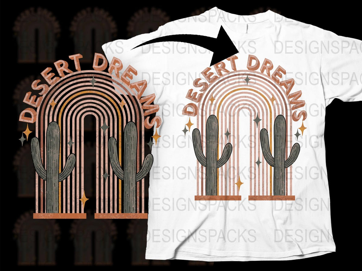 Desert Dreams Cactus Graphic T-Shirt, Trendy Nature Inspired Tee, Unisex Boho Style Top, Gift Idea